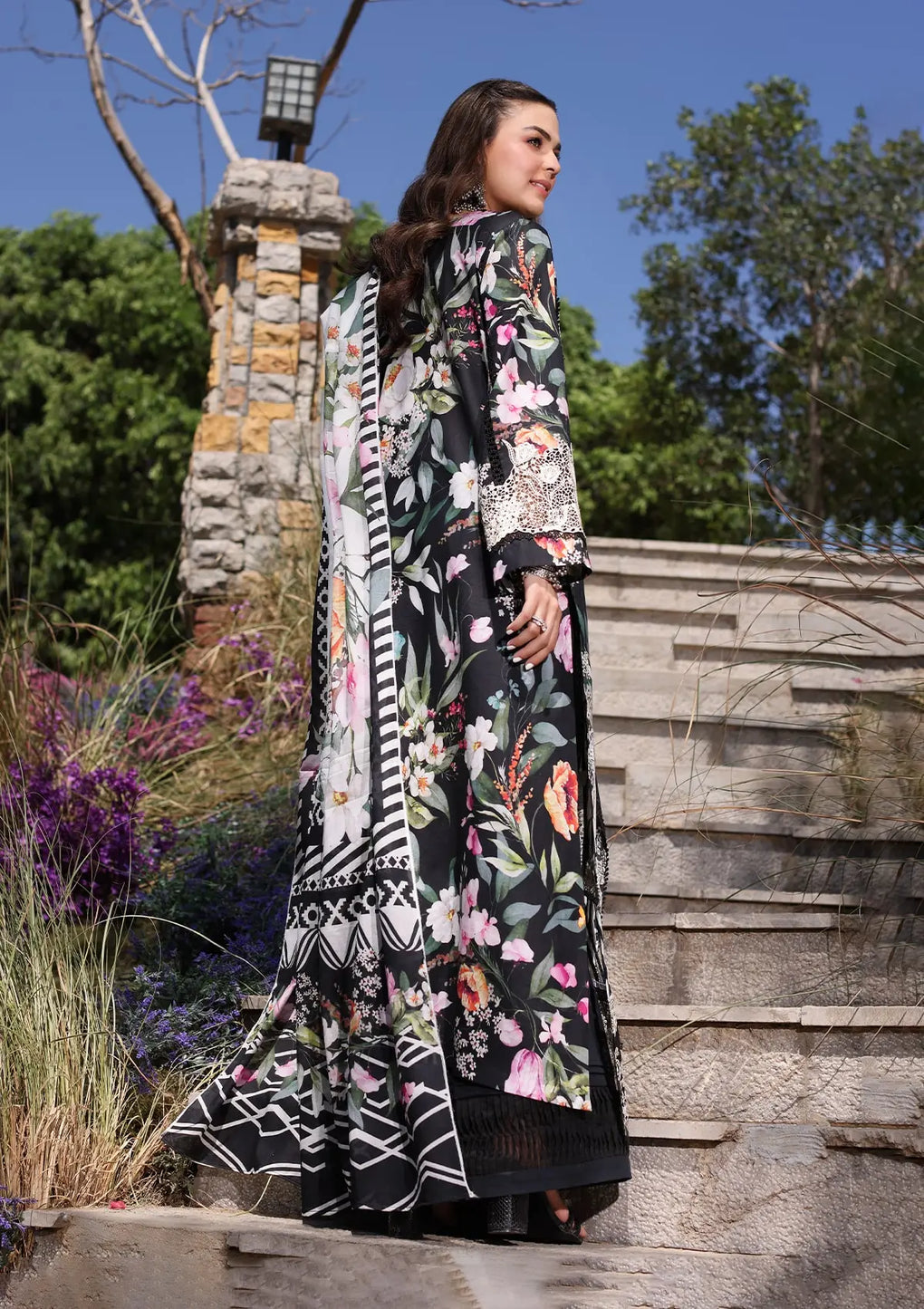 Elaf Premium | Prints Chikankari 24 | 02A NOIREE - Waniyas