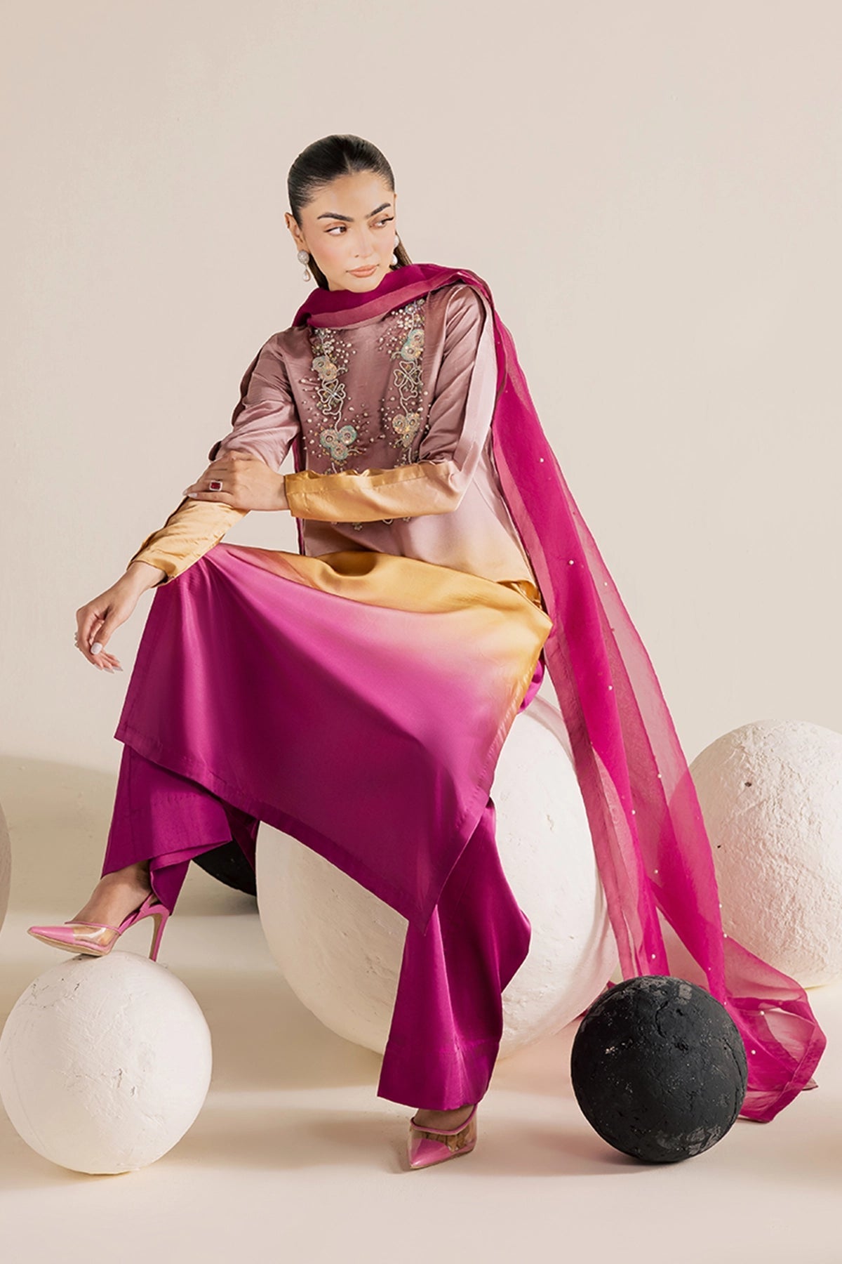Vanya | Solana Luxe Pret |FF-86 - Luxury Dress - available at Maria Faisal in UK and USA.