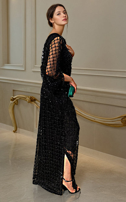 Threads and Motifs | Formal Dresses 25 | Net Embroidered Kaftan - Ladies Clothes - Maria Faisal