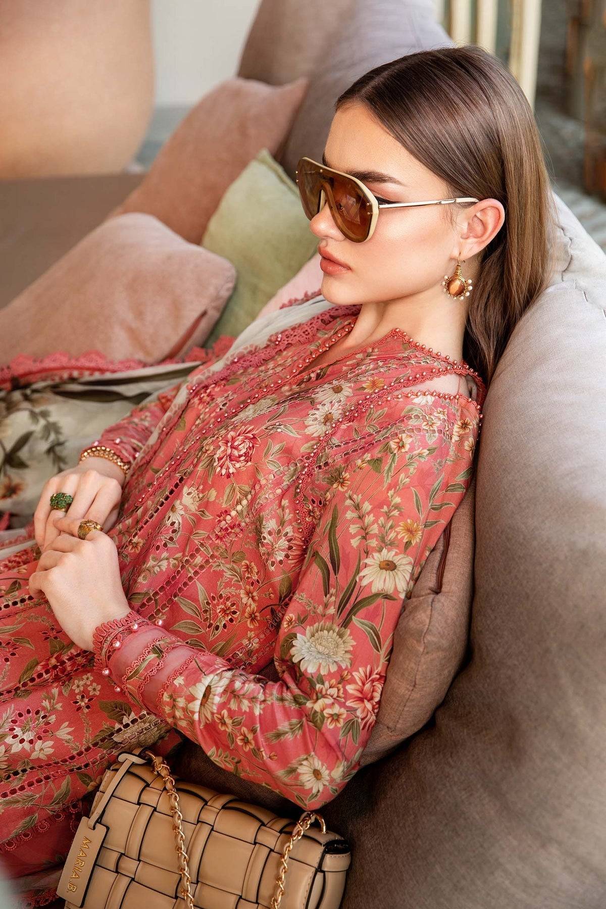 Maria B | M Prints 25 | MPT-2508-A by Maria Faisal - Registered Vendor of : Maria B - type : Ladies Clothes - 100% original wedding dresses