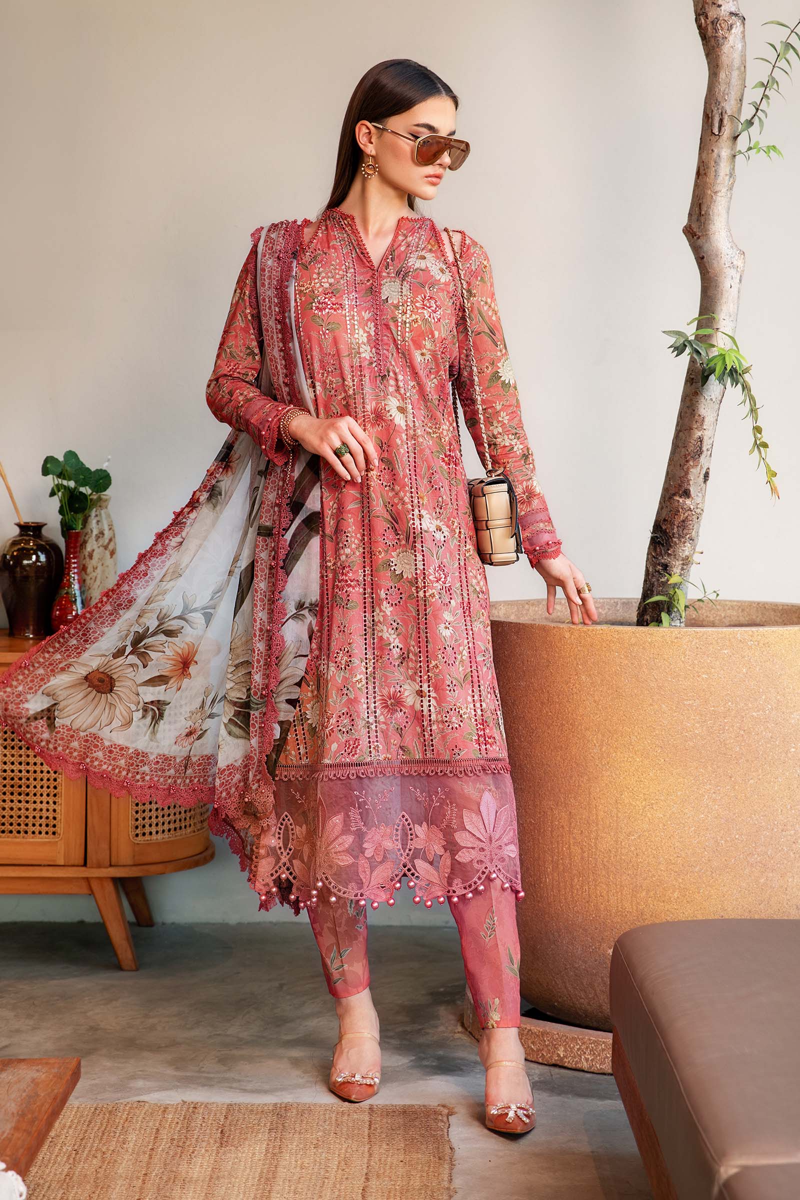 Maria B | M Prints | MPT-2508-A - Luxury Dress - available at Maria Faisal in UK and USA.