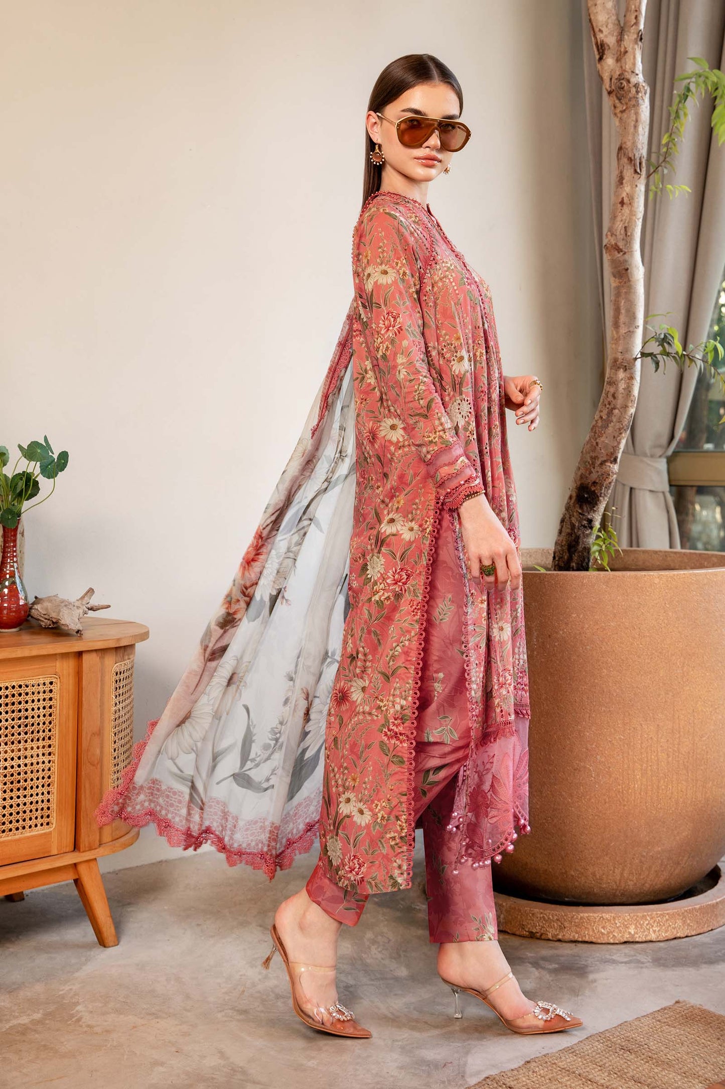 Maria B | M Prints | MPT-2508-A - Luxury Dress - available at Maria Faisal in UK and USA.