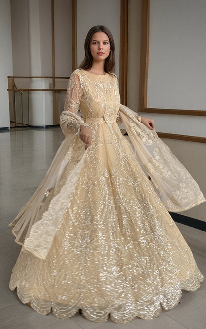 Threads and Motifs | Formal Dresses 25 | Net Embroidered Maxi