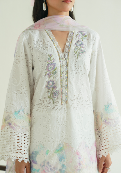 Zarqash | Whispers of Summer | FLORAL REVIERIE - Casual Dress - available at Maria Faisal in UK and USA.