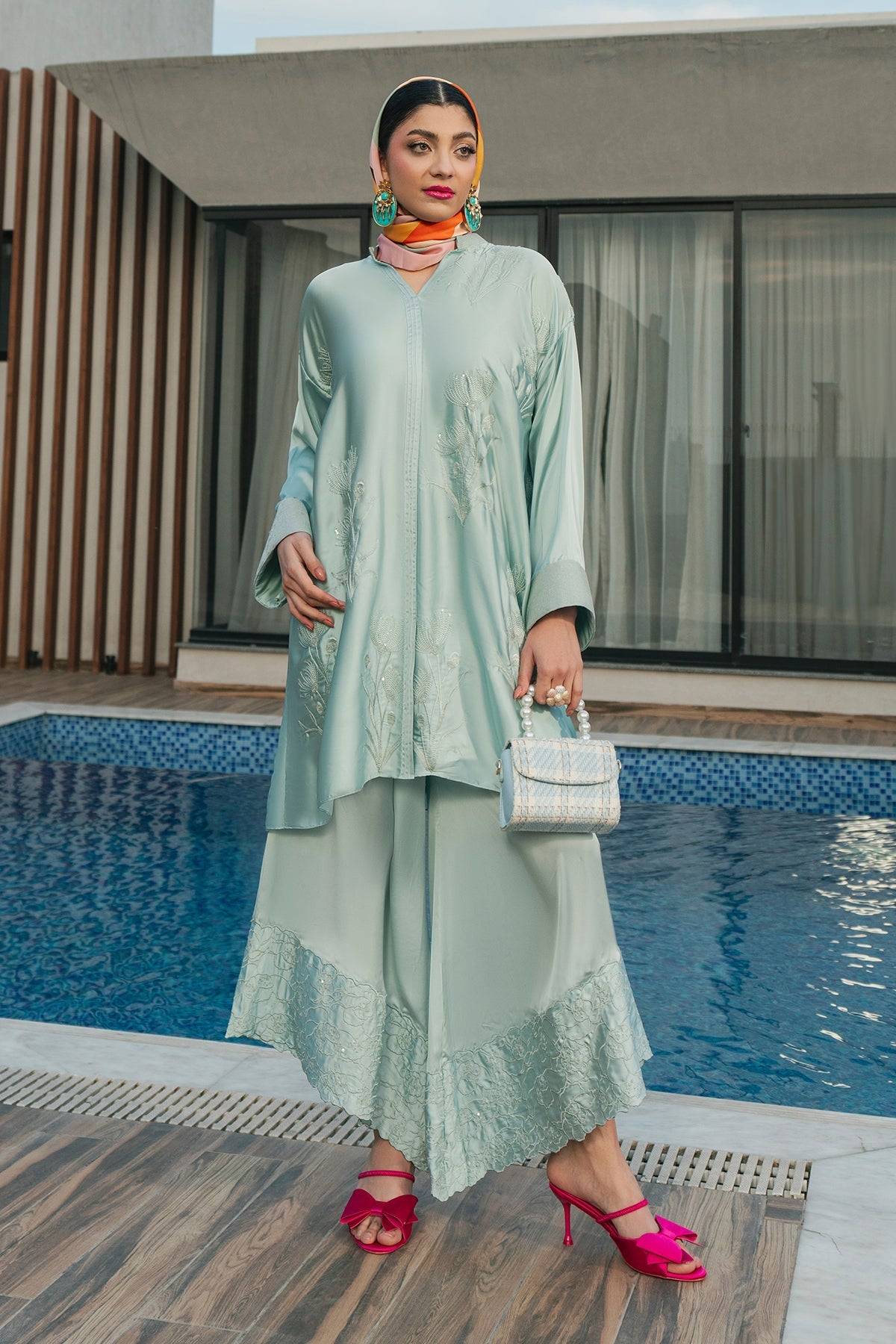 Fahad Hussayn | Lawn Banger | Aqua Babe by Maria Faisal - Registered Vendor of : Erum Khan - type : Ladies Clothes - 100% original wedding dresses