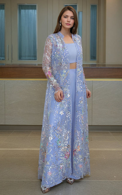 Threads and Motifs | Formal Dresses 25 | Net Embroidered Jacket - Ladies Clothes - Maria Faisal