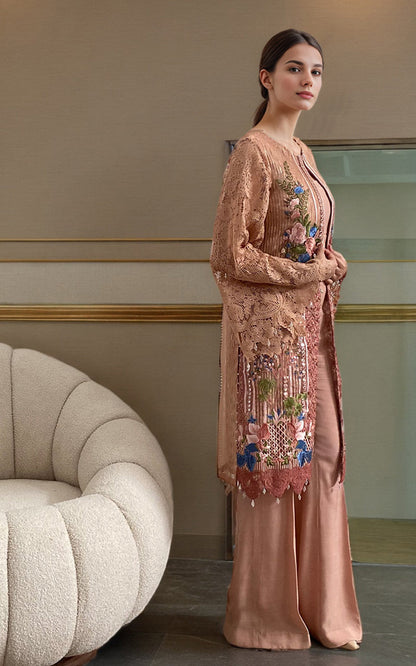 Threads and Motifs | Formal Dresses 25 | Organza Embroidered Jacket - Ladies Clothes - Maria Faisal
