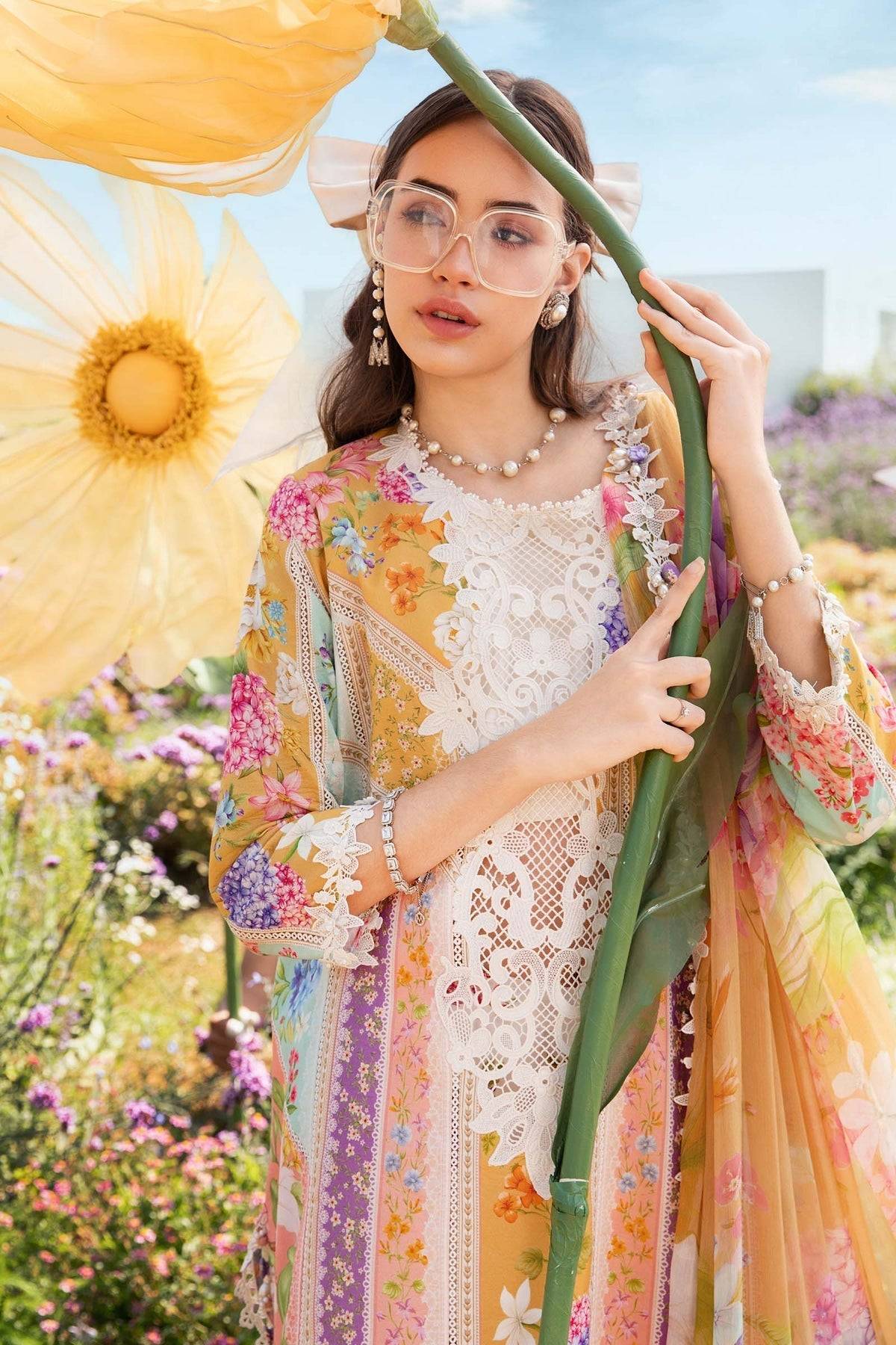 Maria B | M Prints 25 | MPT-2509-A by Maria Faisal - Registered Vendor of : Maria B - type : Ladies Clothes - 100% original wedding dresses