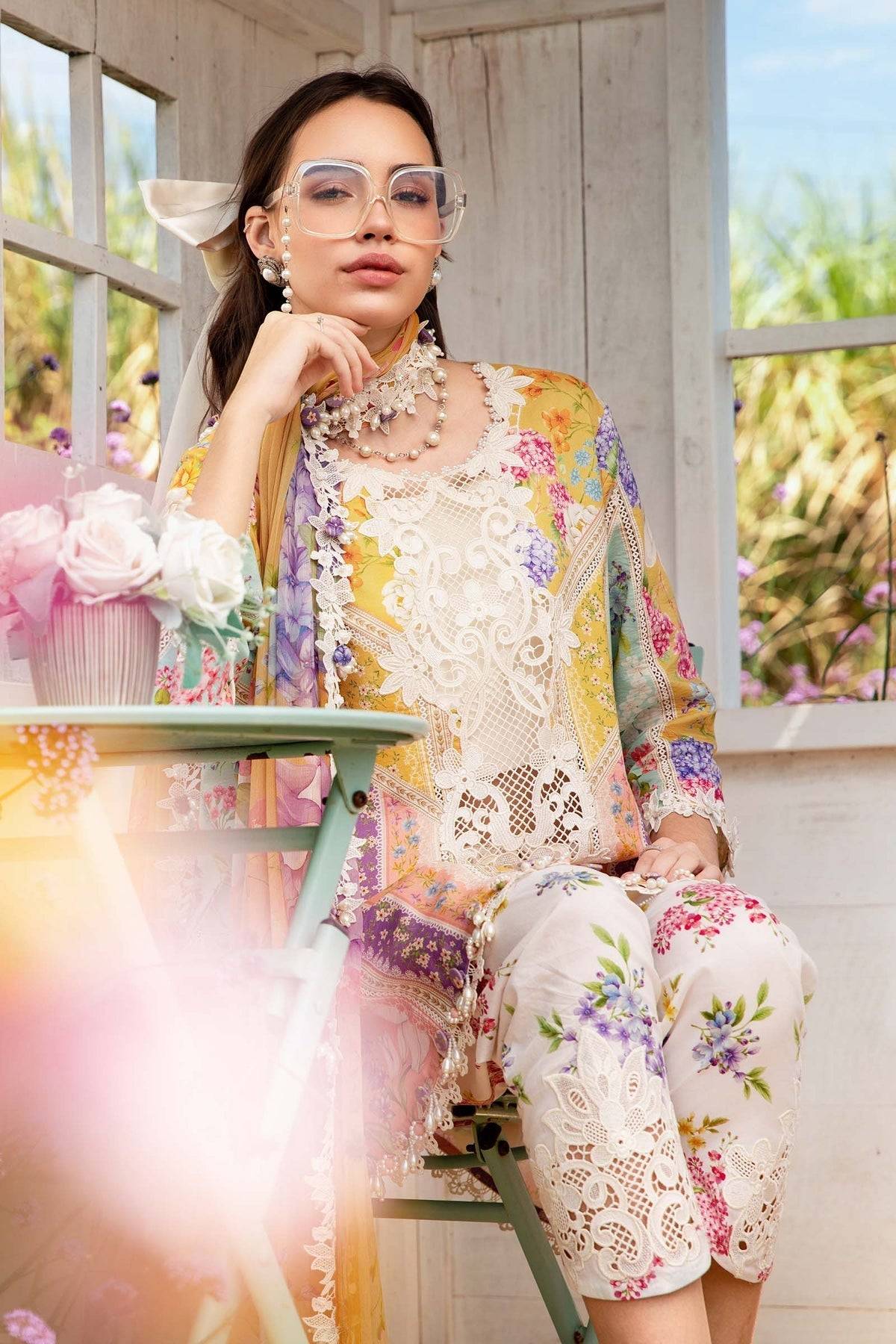 Maria B | M Prints 25 | MPT-2509-A by Maria Faisal - Registered Vendor of : Maria B - type : Ladies Clothes - 100% original wedding dresses