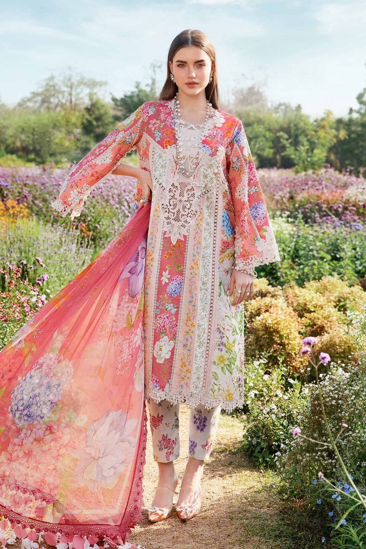 Maria B | M Prints 25 | MPT-2509-B by Maria Faisal - Registered Vendor of : Maria B - type : Ladies Clothes - 100% original wedding dresses