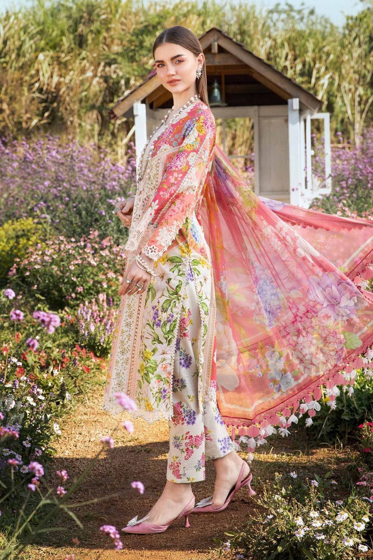 Maria B | M Prints 25 | MPT-2509-B by Maria Faisal - Registered Vendor of : Maria B - type : Ladies Clothes - 100% original wedding dresses