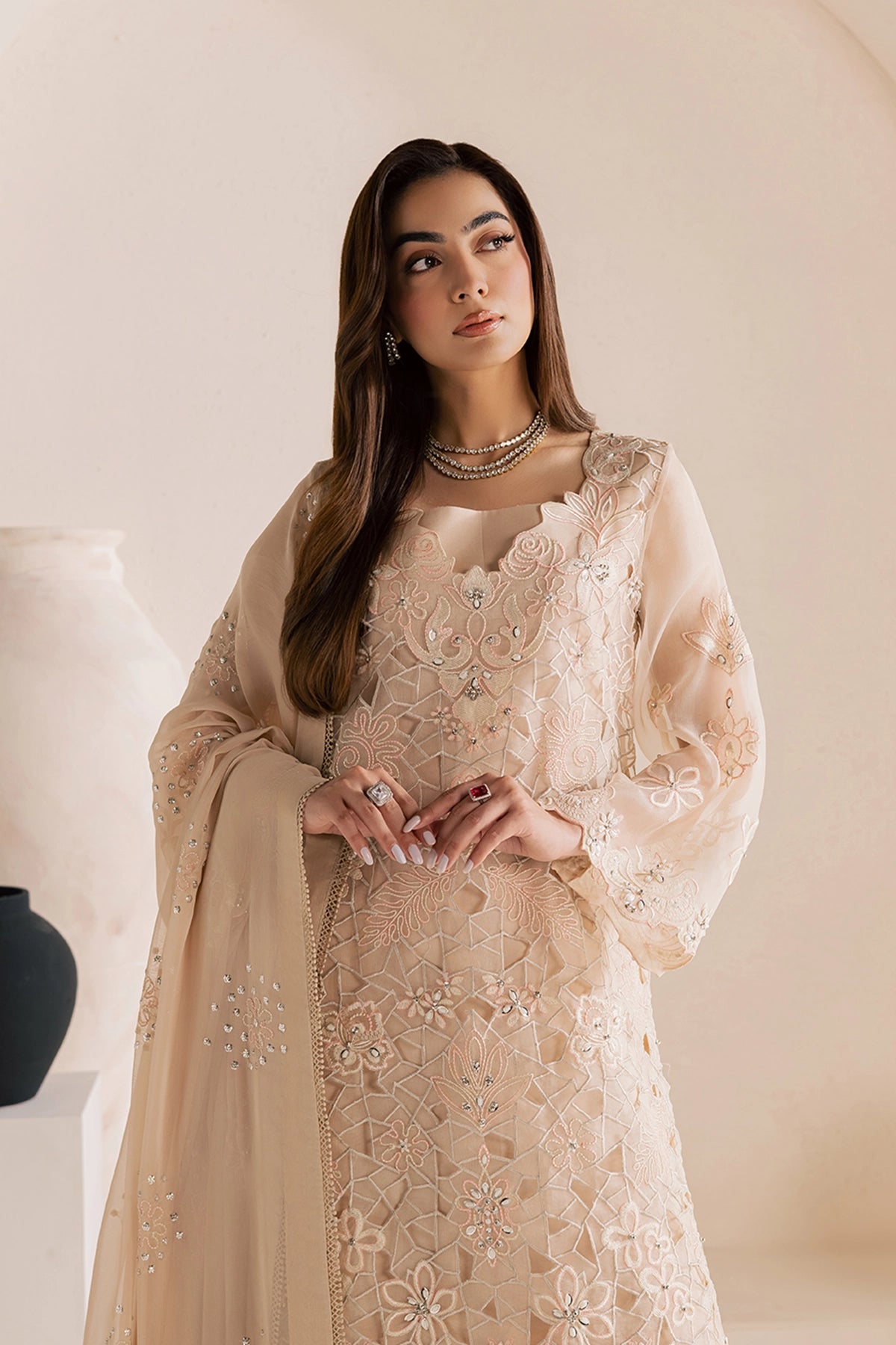 Vanya | Solana Luxe Pret |   FF-83 - Luxury Dress - available at Maria Faisal in UK and USA.