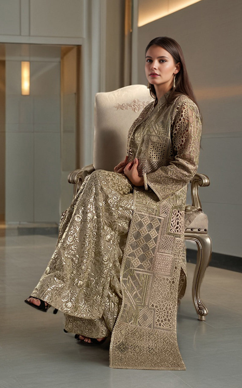 Threads and Motifs | Formal Dresses 25 | Embroidered Jacket With Blouse - Ladies Clothes - Maria Faisal