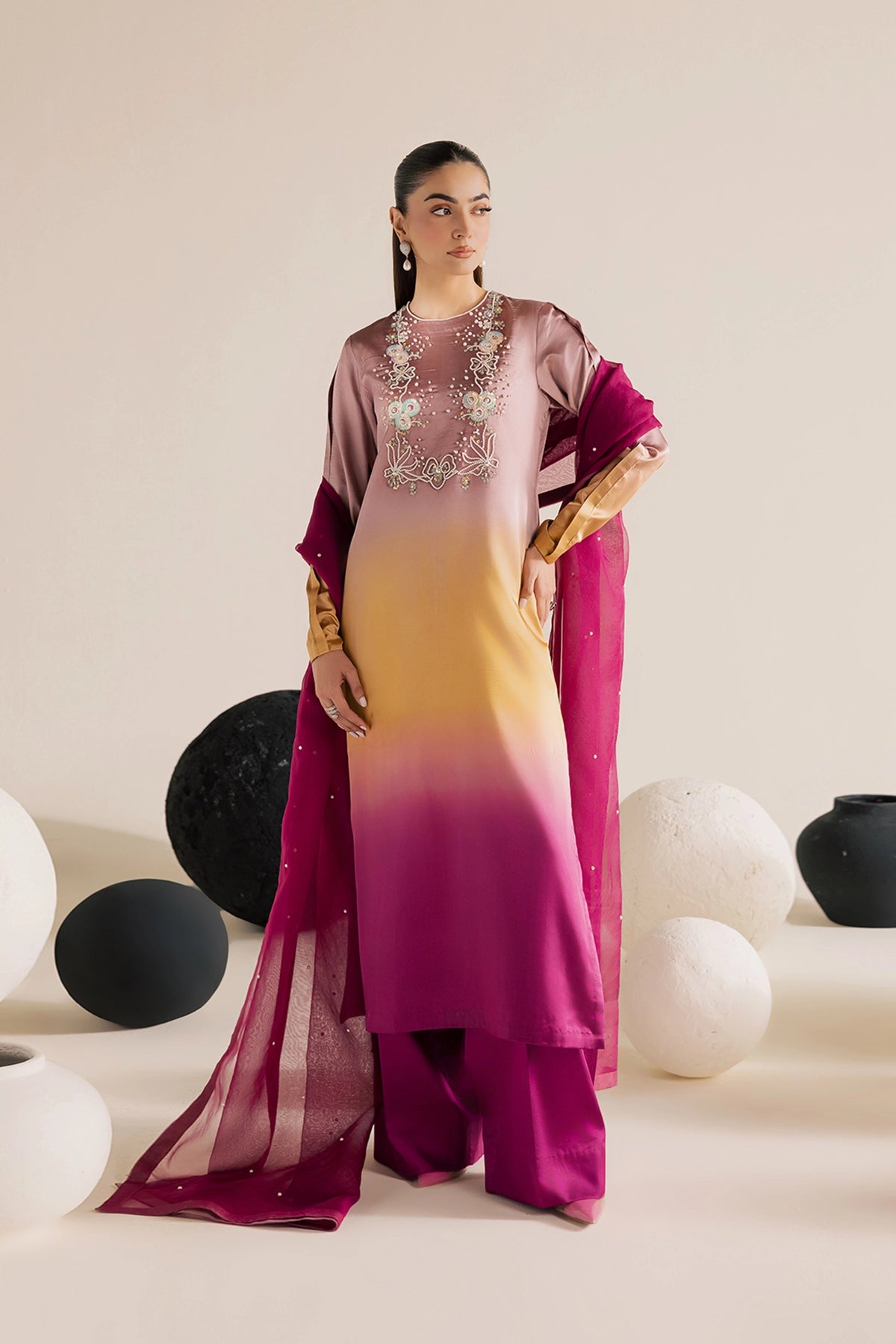 Vanya | Solana Luxe Pret |FF-86 - Luxury Dress - available at Maria Faisal in UK and USA.