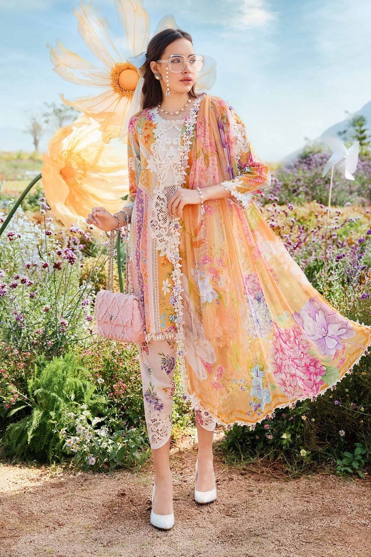 Maria B | M Prints 25 | MPT-2509-A by Maria Faisal - Registered Vendor of : Maria B - type : Ladies Clothes - 100% original wedding dresses