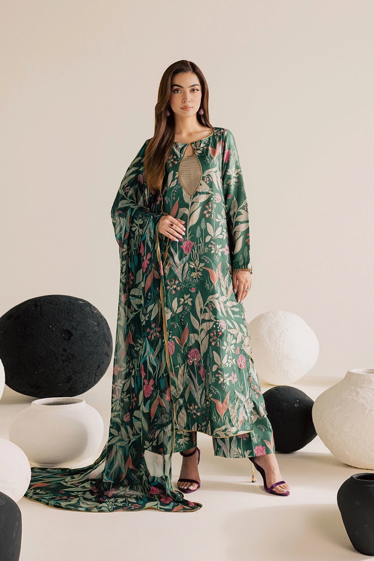 Vanya | Solana Luxe Pret | FF-85 - Luxury Dress - available at Maria Faisal in UK and USA.