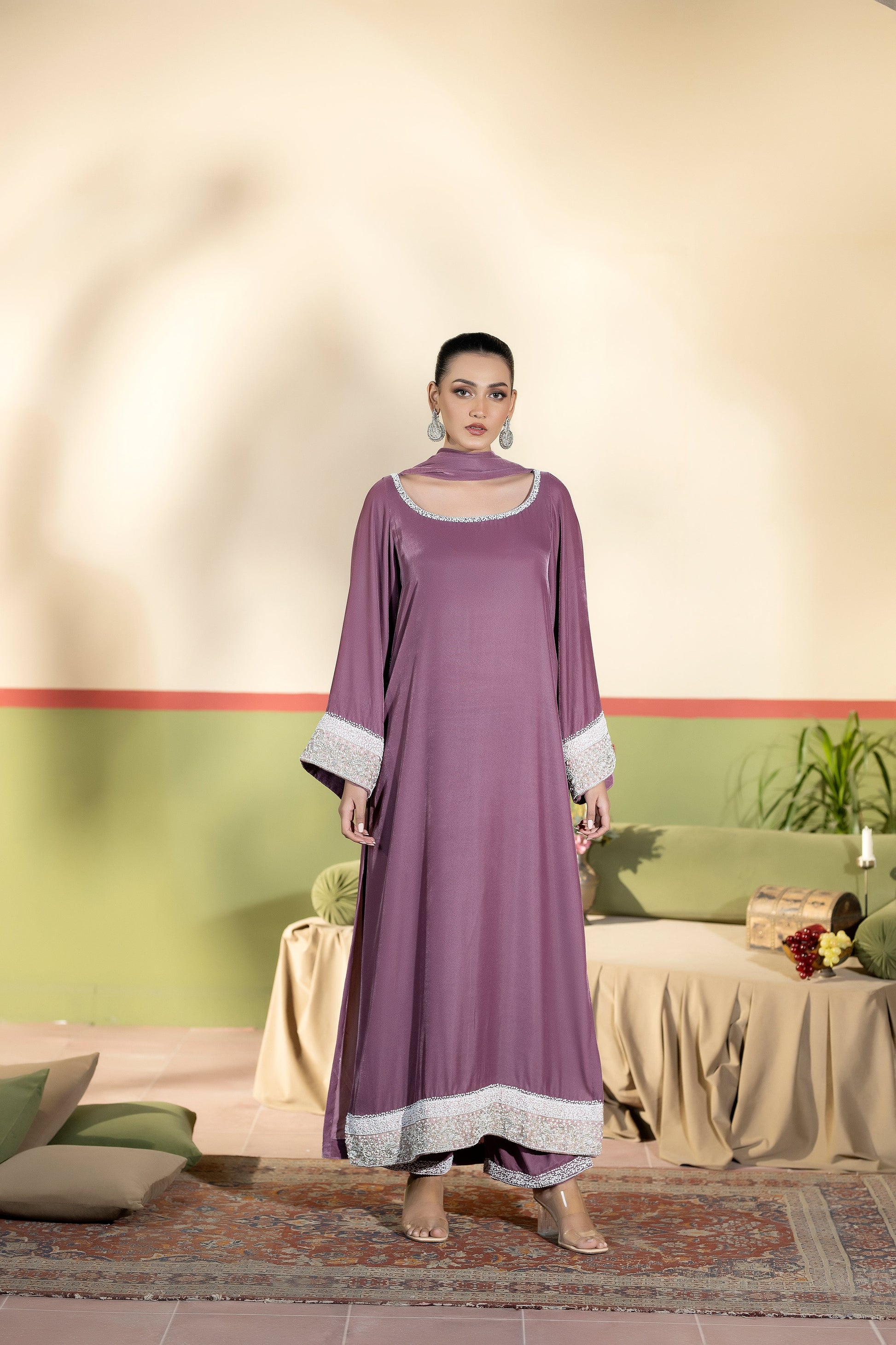 Purple Haze | Suraya Edit | ROYA - Luxury Dress - available at Maria Faisal in UK and USA.
