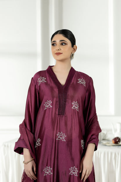 Purple Haze | Suraya Edit |Mulberry Magic - Luxury Dress - available at Maria Faisal in UK and USA.