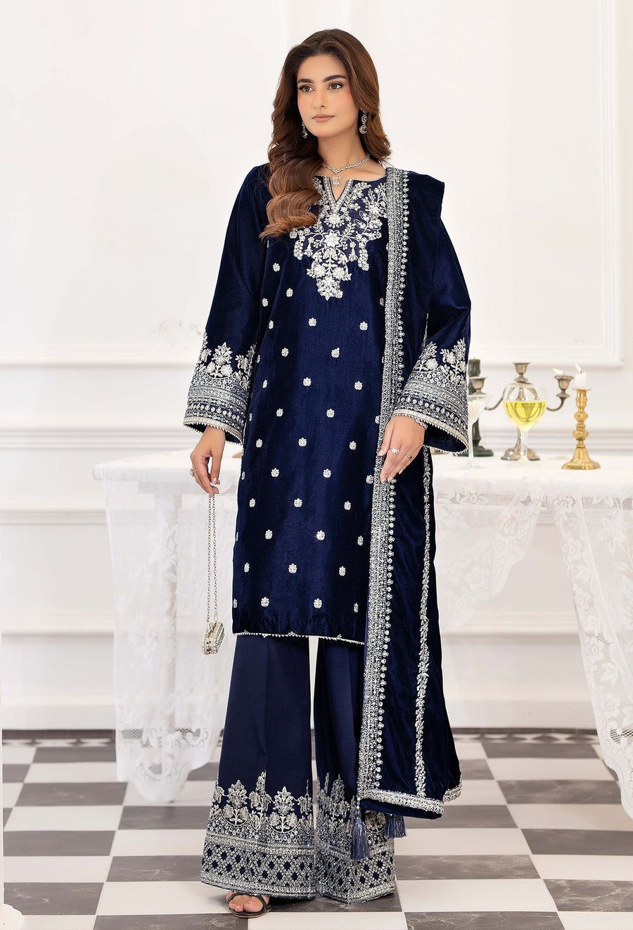 Adans Libas | Velvet 25 | VELVET 7787 - Formal Dress - available at Maria Faisal in UK and USA.