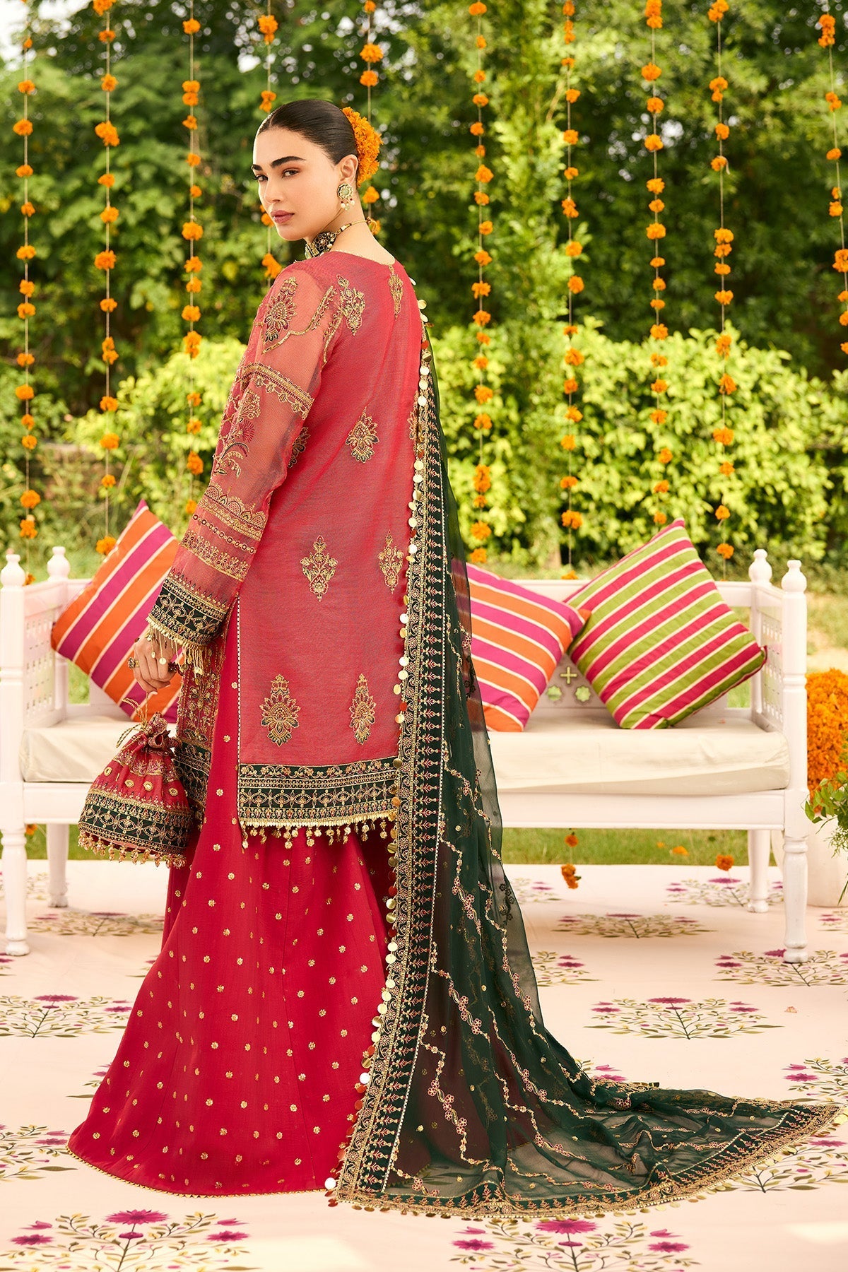 Alizeh | Shehnai The Festive Edit | AF-ZN-2216-Ghoomar - Formal Dress - available at Maria Faisal in UK and USA.