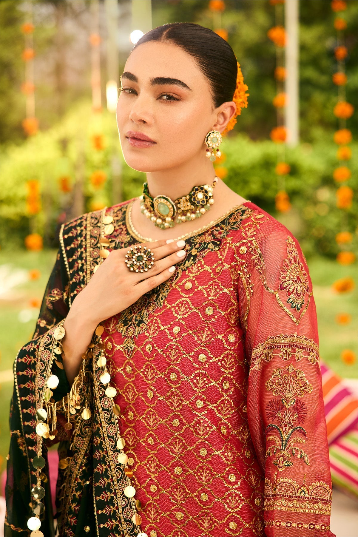 Alizeh | Shehnai The Festive Edit | AF-ZN-2216-Ghoomar - Formal Dress - available at Maria Faisal in UK and USA.