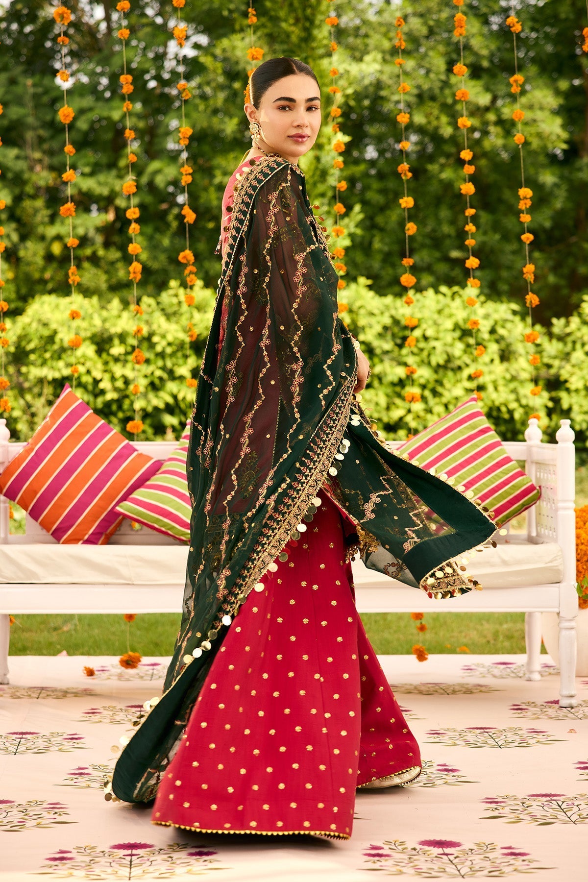 Alizeh | Shehnai The Festive Edit | AF-ZN-2216-Ghoomar - Formal Dress - available at Maria Faisal in UK and USA.