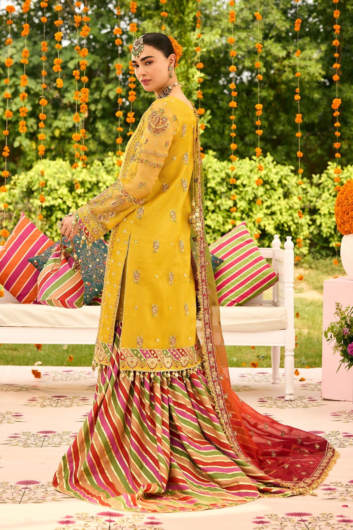 Alizeh | Shehnai The Festive Edit | AF-ZN-2215-Zarposh - Formal Dress - available at Maria Faisal in UK and USA.