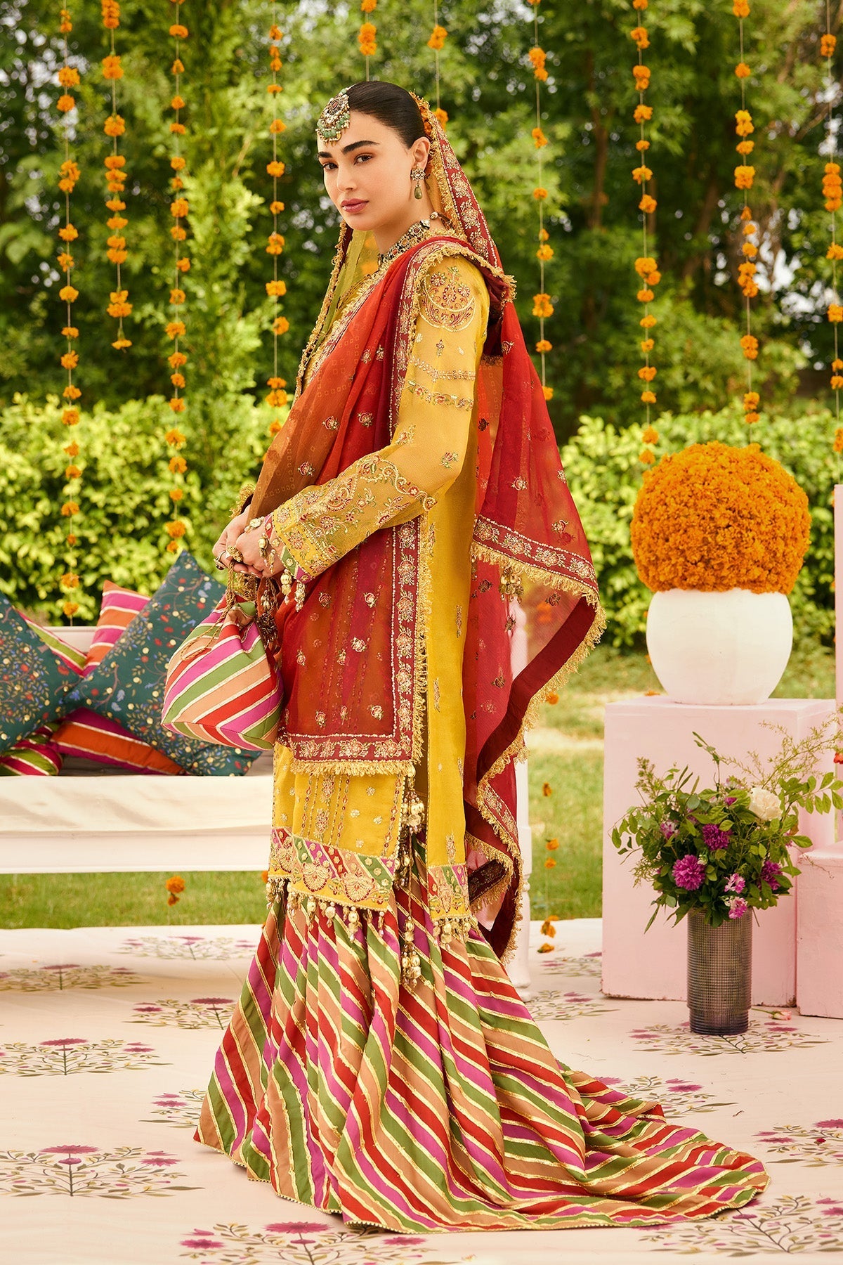 Alizeh | Shehnai The Festive Edit | AF-ZN-2215-Zarposh - Formal Dress - available at Maria Faisal in UK and USA.