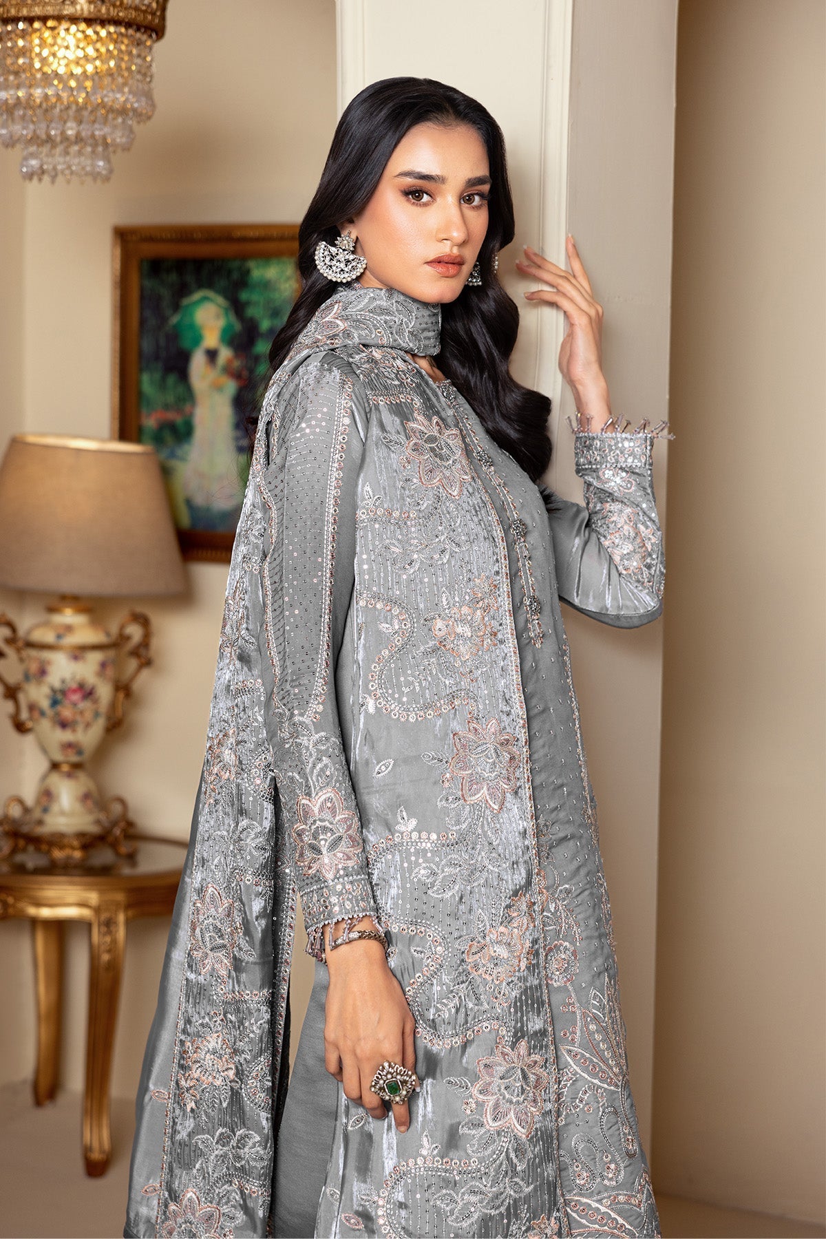 Alizeh | Aaina A Reflection of Elegance | AF-SS-2239-Kundan - Dress - available at Maria Faisal in UK and USA.