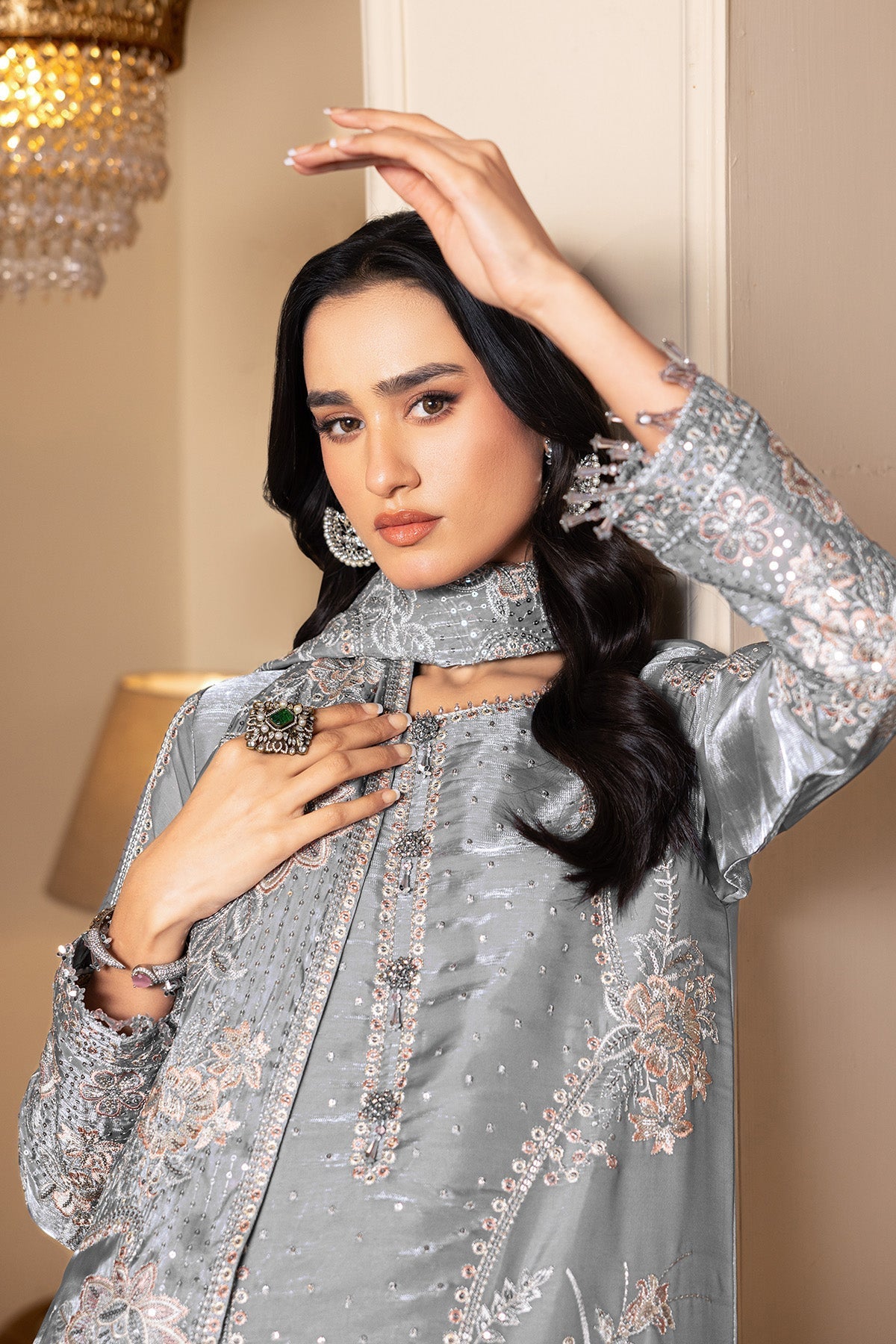 Alizeh | Aaina A Reflection of Elegance | AF-SS-2239-Kundan - Dress - available at Maria Faisal in UK and USA.