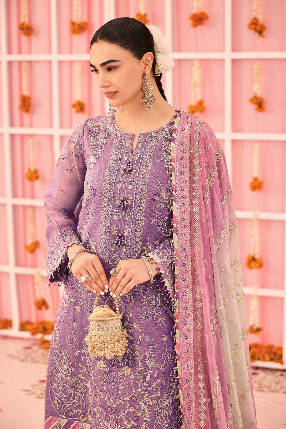 Alizeh | Shehnai The Festive Edit | AF-ZN-2220-Zari - Formal Dress - available at Maria Faisal in UK and USA.