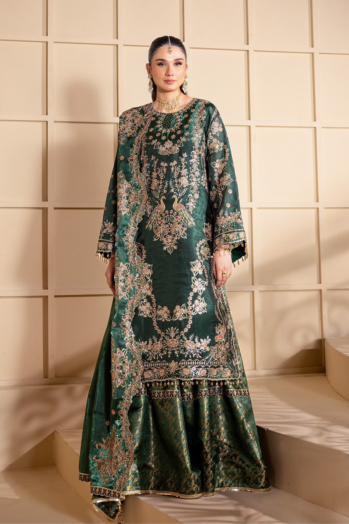 Alizeh | Aaina A Reflection of Elegance | AF-SS-2246-Gota - Dress - available at Maria Faisal in UK and USA.