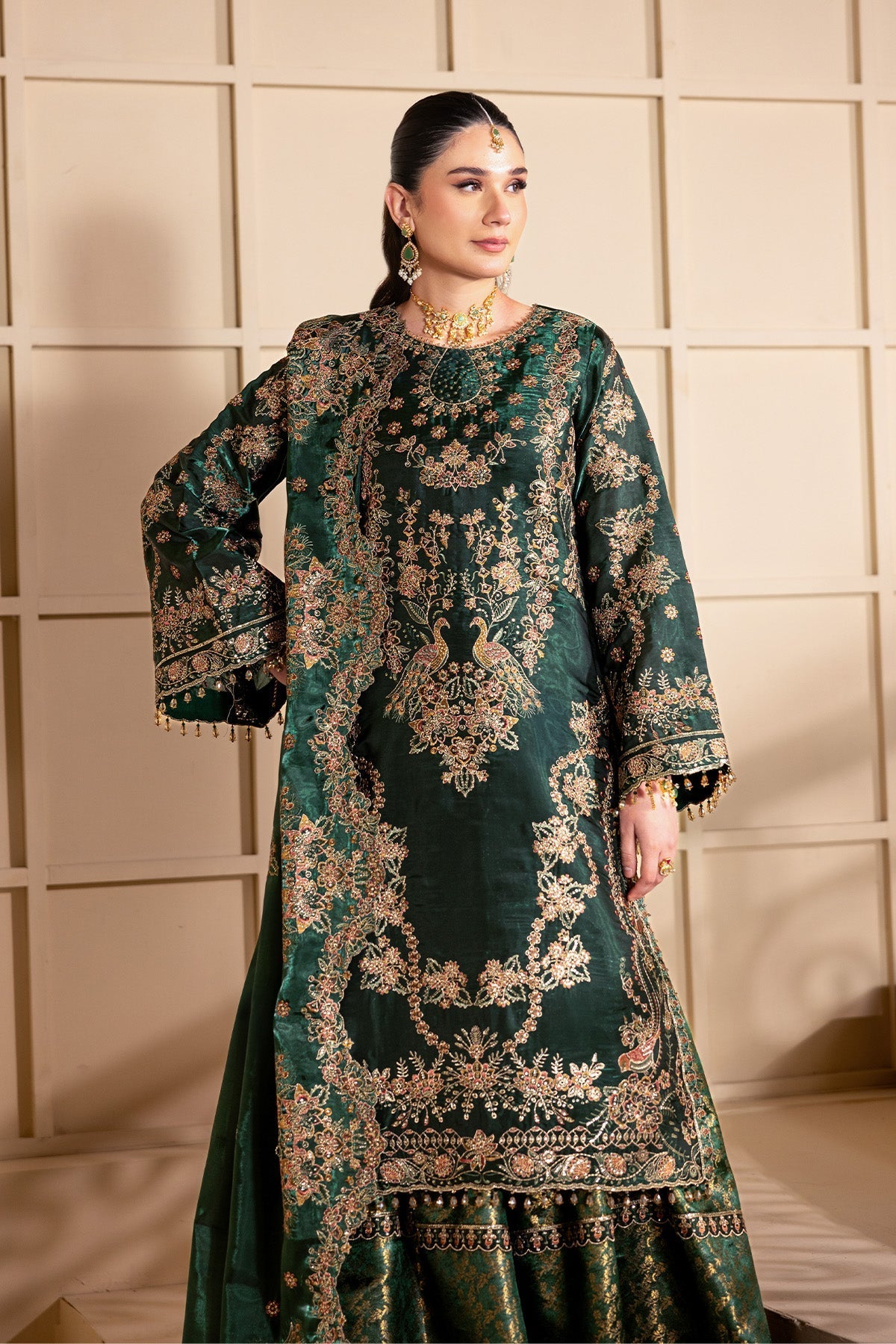 Alizeh | Aaina A Reflection of Elegance | AF-SS-2246-Gota - Dress - available at Maria Faisal in UK and USA.