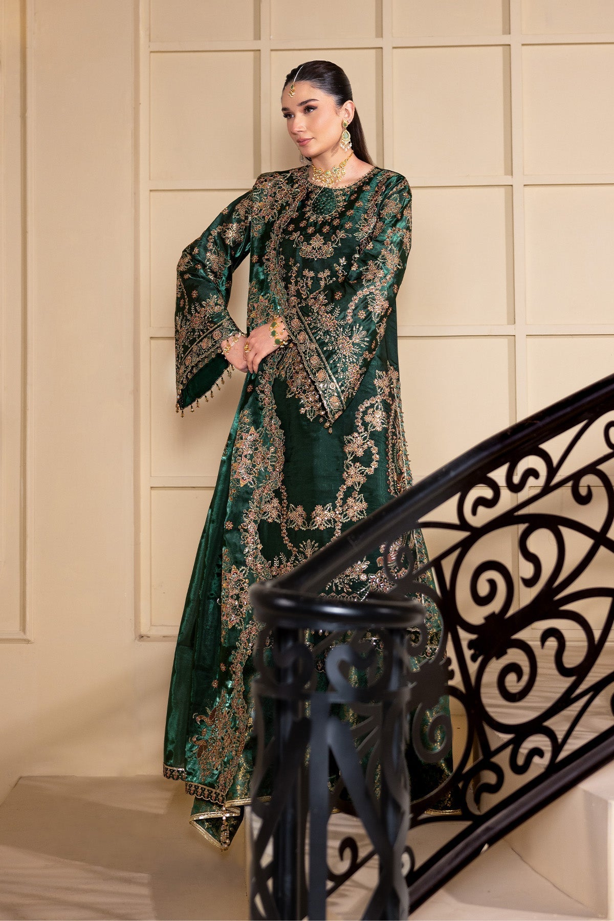 Alizeh | Aaina A Reflection of Elegance | AF-SS-2246-Gota - Dress - available at Maria Faisal in UK and USA.