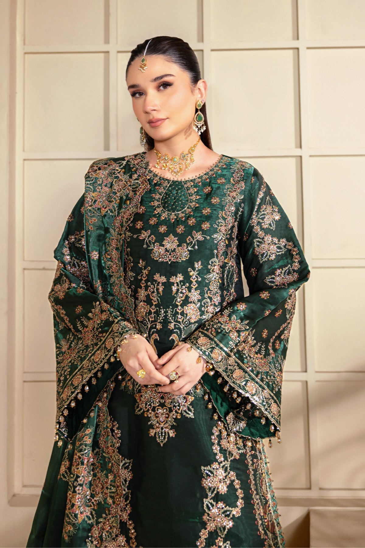 Alizeh | Aaina A Reflection of Elegance | AF-SS-2246-Gota - Dress - available at Maria Faisal in UK and USA.