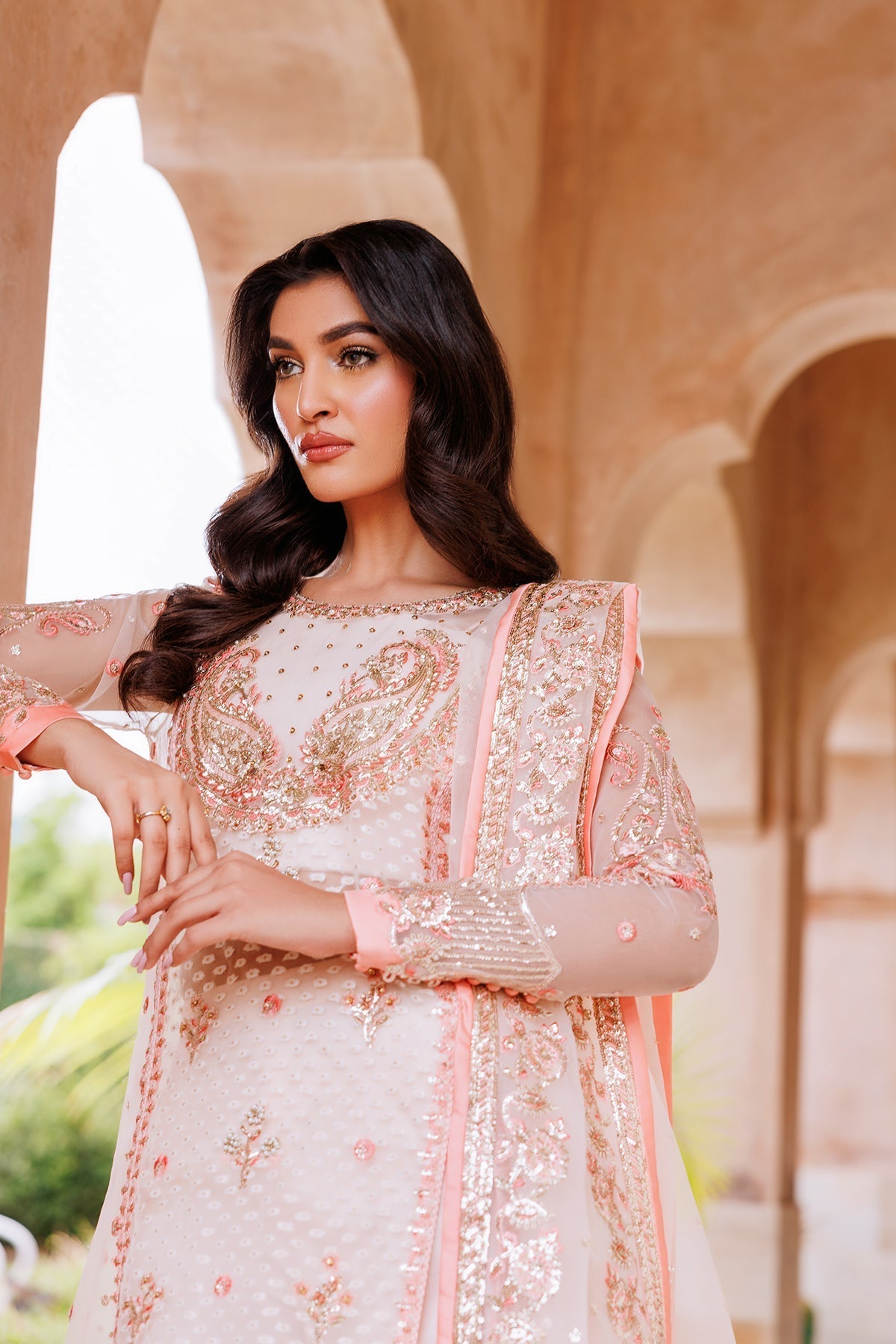 Mina Kashif | Shahbano Luxury Pret 24 | Mirhana - Designer Dress with Intricate embroidery and embellishments. Shop elegent wedding dress at Maria Faisal.