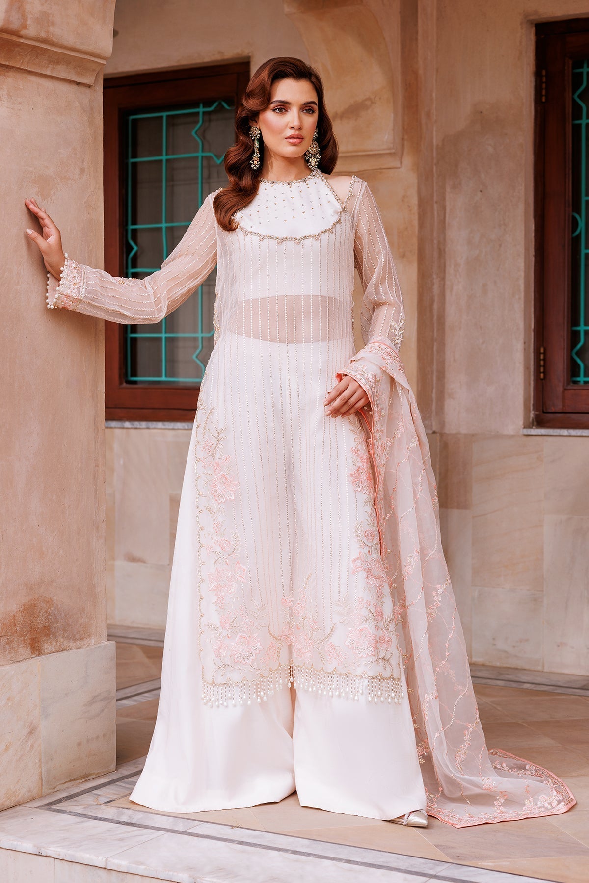 Mina Kashif | Shahbano Luxury Pret 24 | Faith - Designer Dress with Intricate embroidery and embellishments. Shop elegent wedding dress at Maria Faisal.