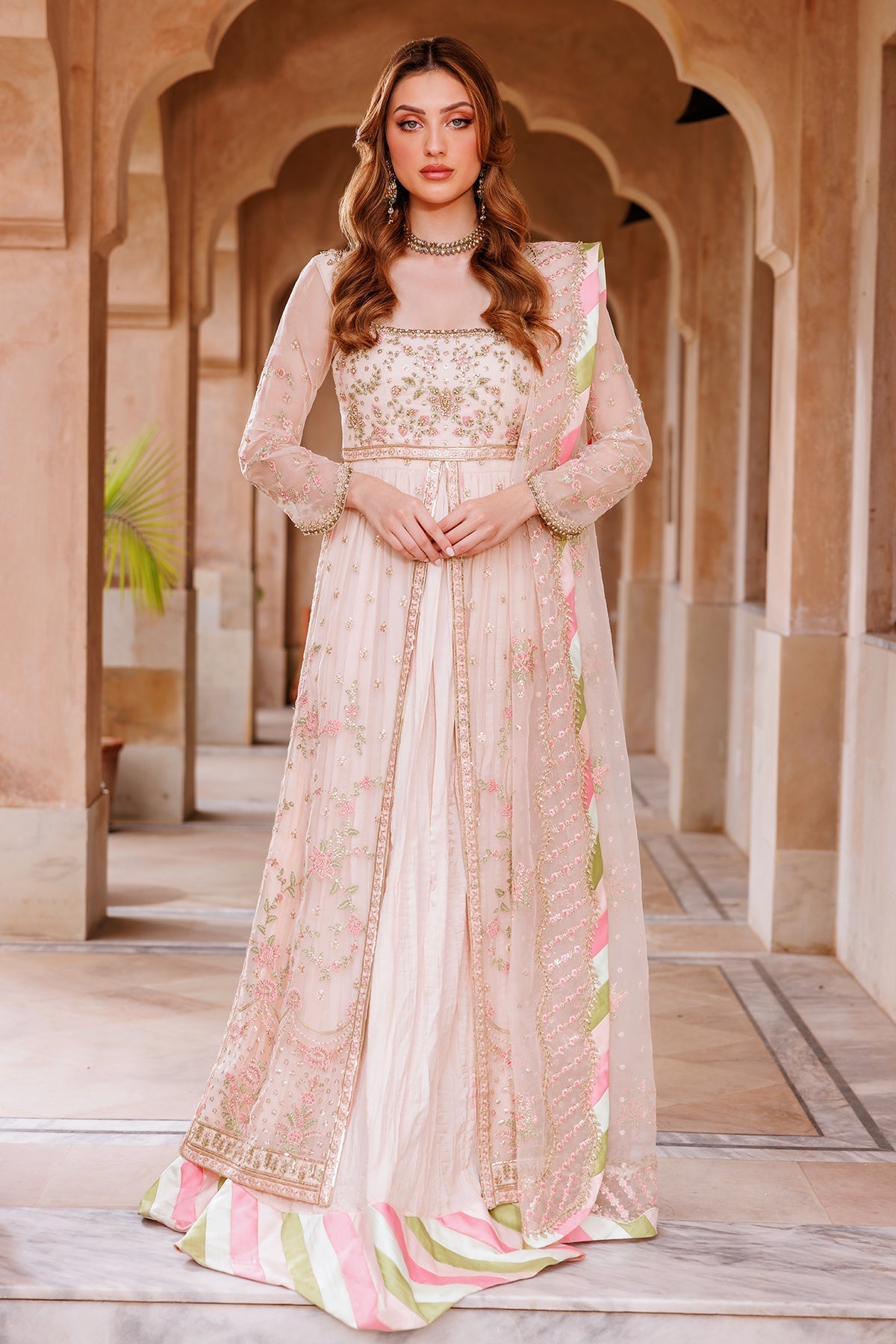 Mina Kashif | Shahbano Luxury Pret 24 | Jazmin - Designer Dress with Intricate embroidery and embellishments. Shop elegent wedding dress at Maria Faisal.