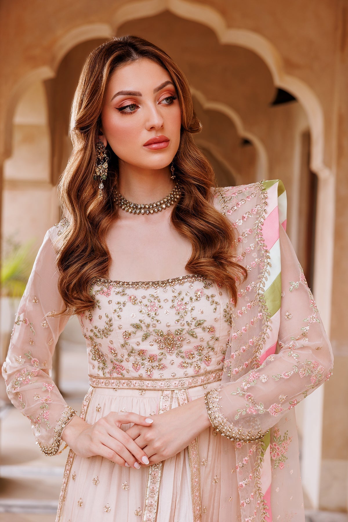 Mina Kashif | Shahbano Luxury Pret 24 | Jazmin - Designer Dress with Intricate embroidery and embellishments. Shop elegent wedding dress at Maria Faisal.