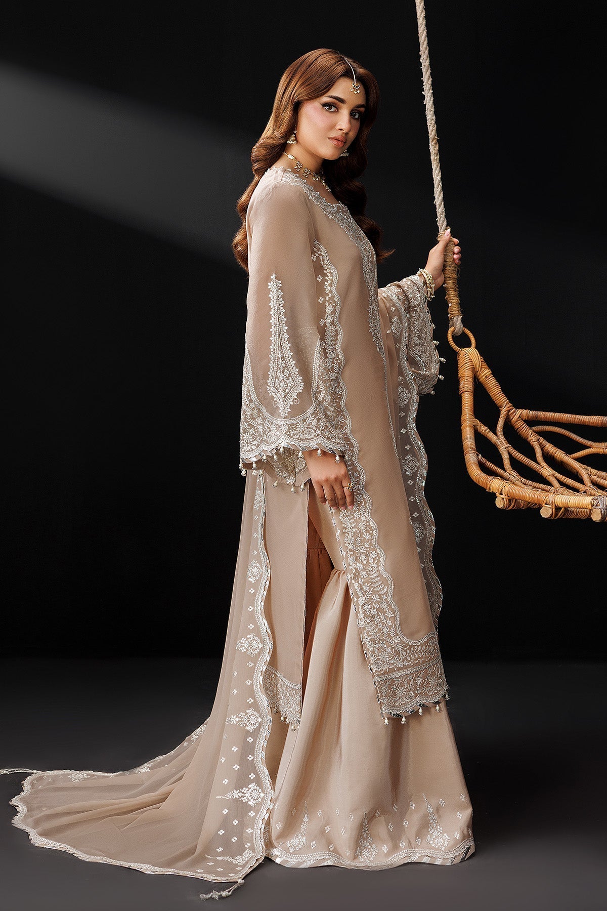 Alizeh | Dua Formals 26 | AF-DUA-3031-Gilded Lace - Dress - available at Maria Faisal in UK and USA.