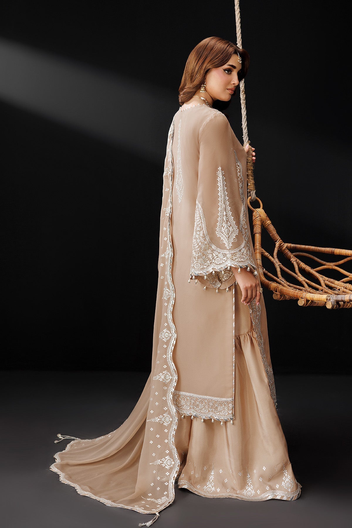Alizeh | Dua Formals 26 | AF-DUA-3031-Gilded Lace - Dress - available at Maria Faisal in UK and USA.