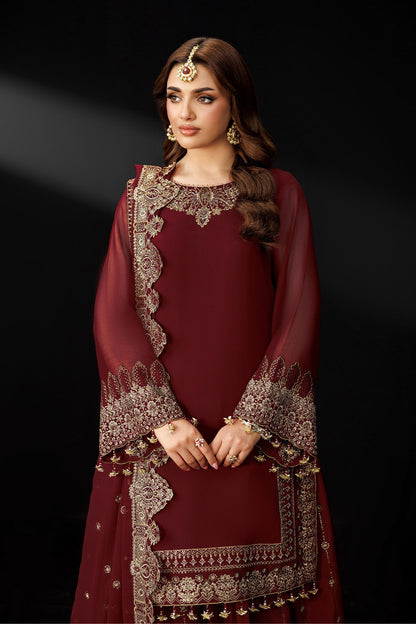 Alizeh | Dua Formals 26 | AF-DUA-3035-Marsala - Dress - available at Maria Faisal in UK and USA.