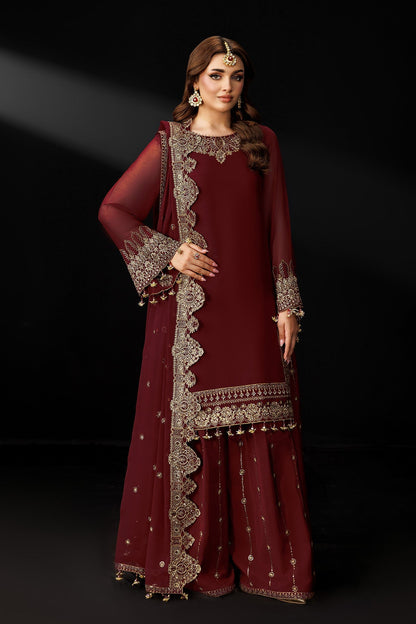 Alizeh | Dua Formals 26 | AF-DUA-3035-Marsala - Dress - available at Maria Faisal in UK and USA.