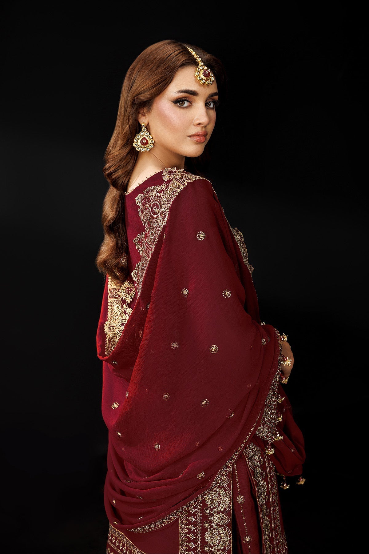 Alizeh | Dua Formals 26 | AF-DUA-3035-Marsala - Dress - available at Maria Faisal in UK and USA.