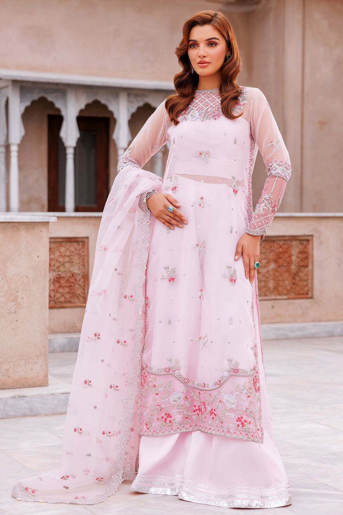 Mina Kashif | Shahbano Luxury Pret 24 | Malook - Designer Dress with Intricate embroidery and embellishments. Shop elegent wedding dress at Maria Faisal.