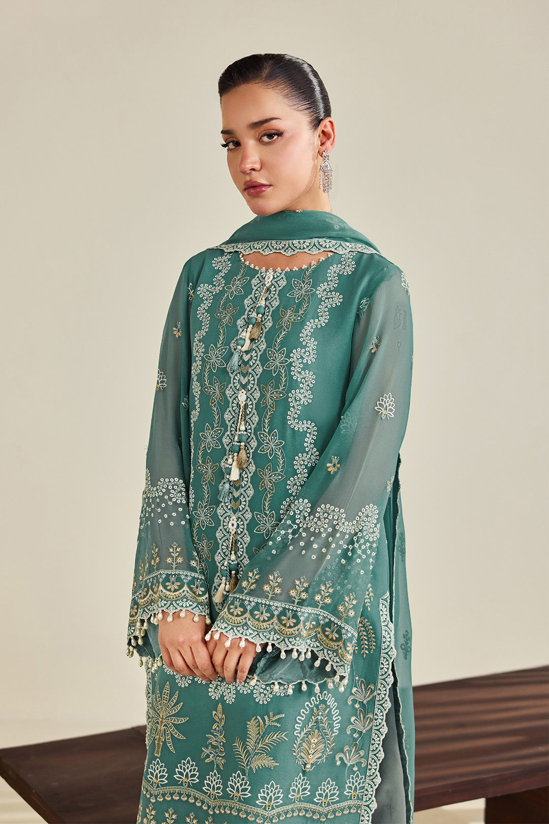 Alizeh | Dhaagay Formals |AF-DHG-5052-Zarqa - Formal Dress - available at Maria Faisal in UK and USA.