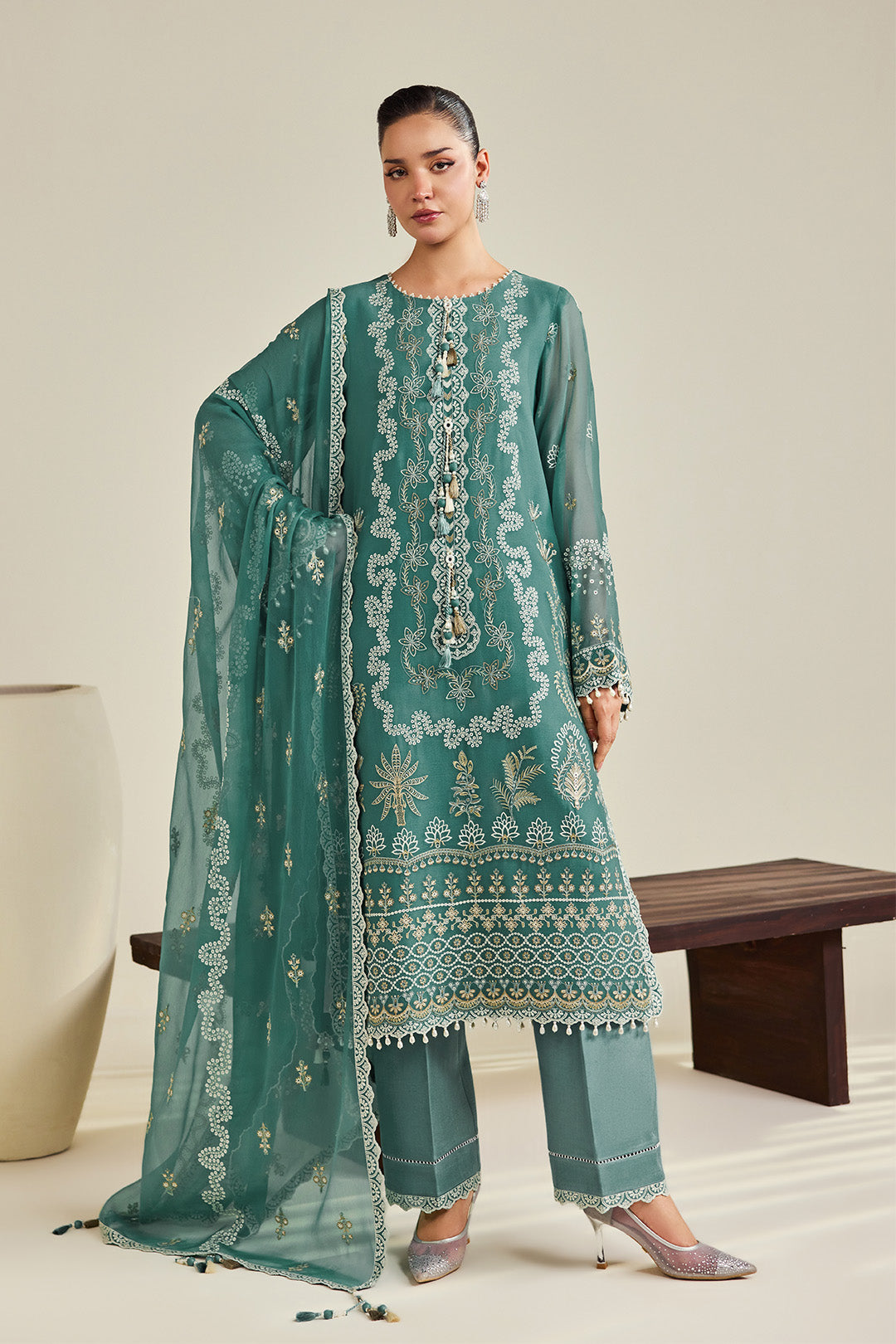 Alizeh | Dhaagay Formals |AF-DHG-5052-Zarqa - Formal Dress - available at Maria Faisal in UK and USA.