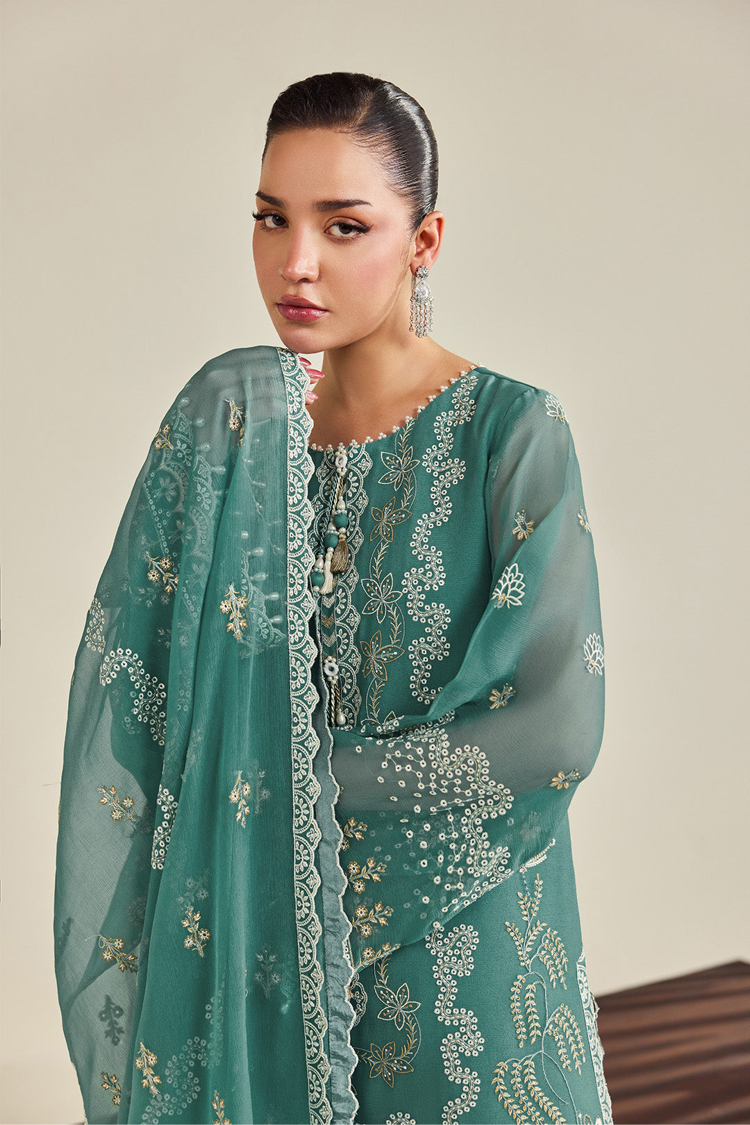 Alizeh | Dhaagay Formals |AF-DHG-5052-Zarqa - Formal Dress - available at Maria Faisal in UK and USA.