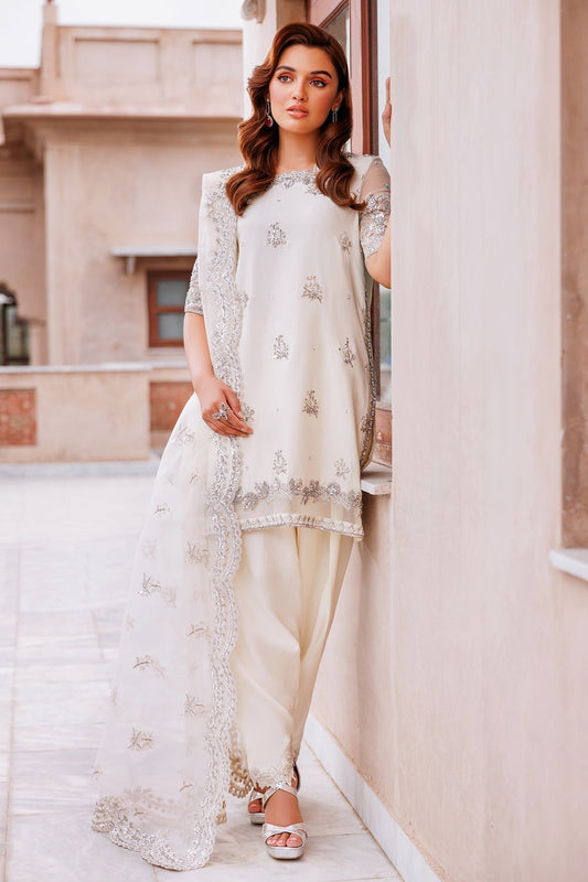 Mina Kashif | Shahbano Luxury Pret 24 | Izea - Designer Dress with Intricate embroidery and embellishments. Shop elegent wedding dress at Maria Faisal.