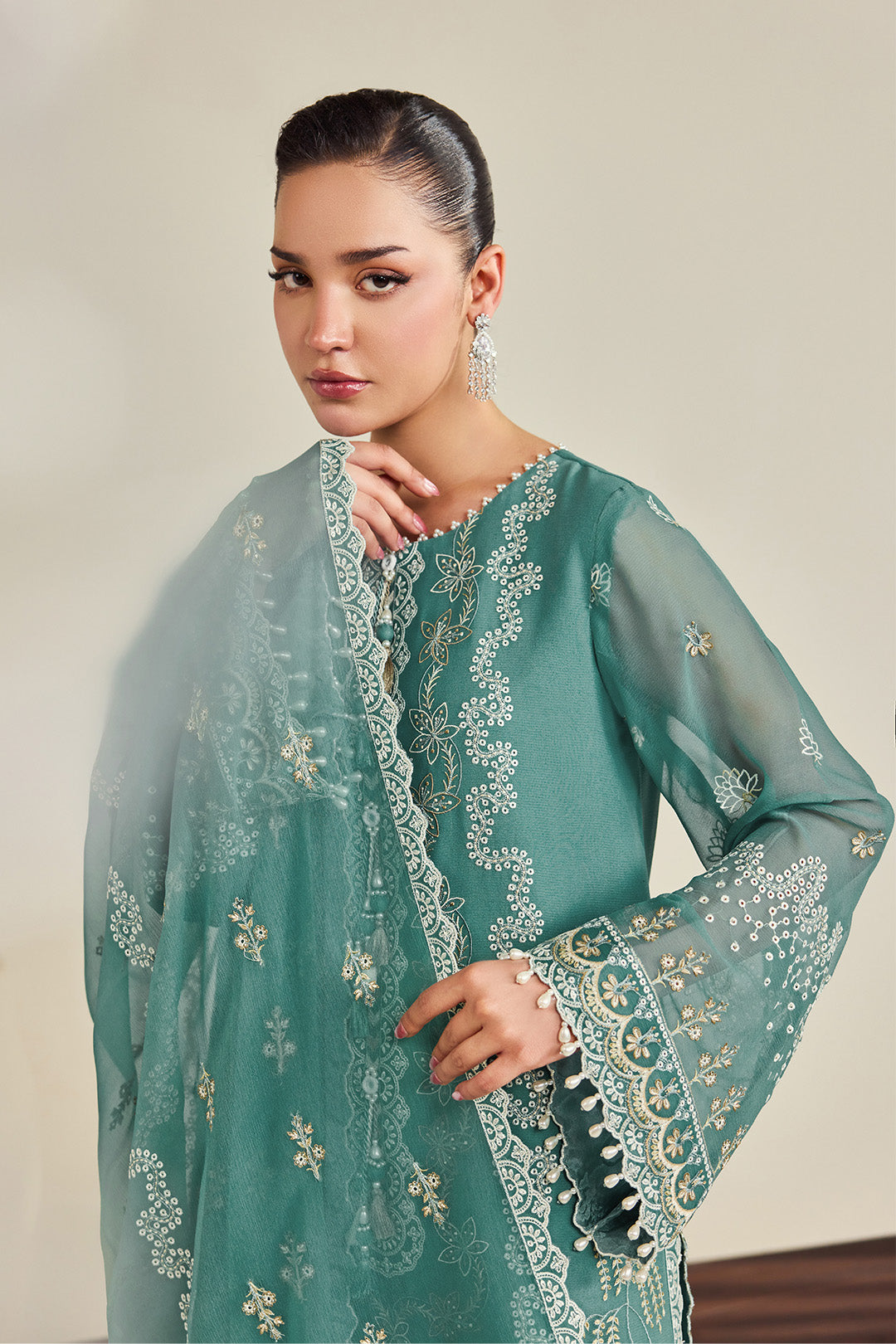 Alizeh | Dhaagay Formals |AF-DHG-5052-Zarqa - Formal Dress - available at Maria Faisal in UK and USA.